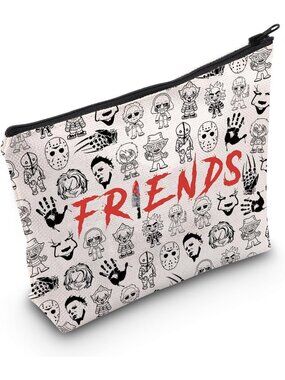 🎃White Black Horror Movie Character Gift Scary Movie Merchandise Cosmetic Bag
